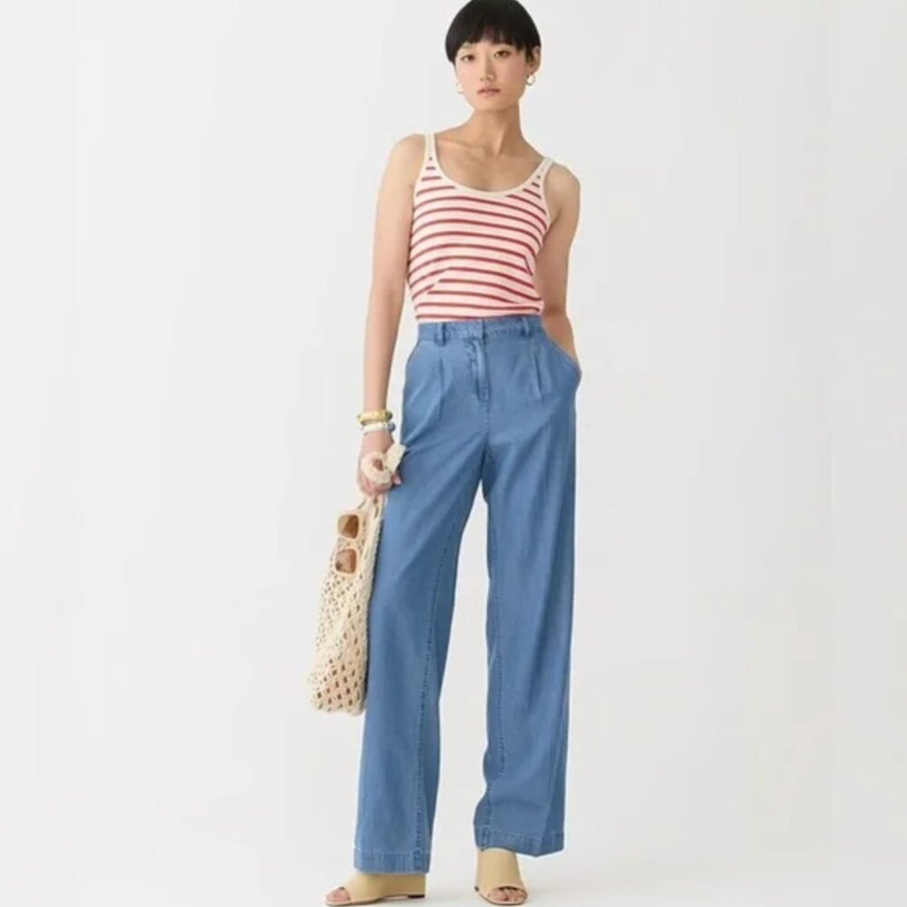 J.Crew Capeside pant in lightweight chambray size 4